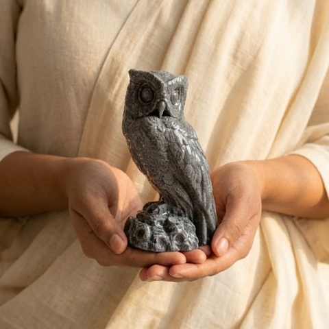 Raw Pyrite Owl