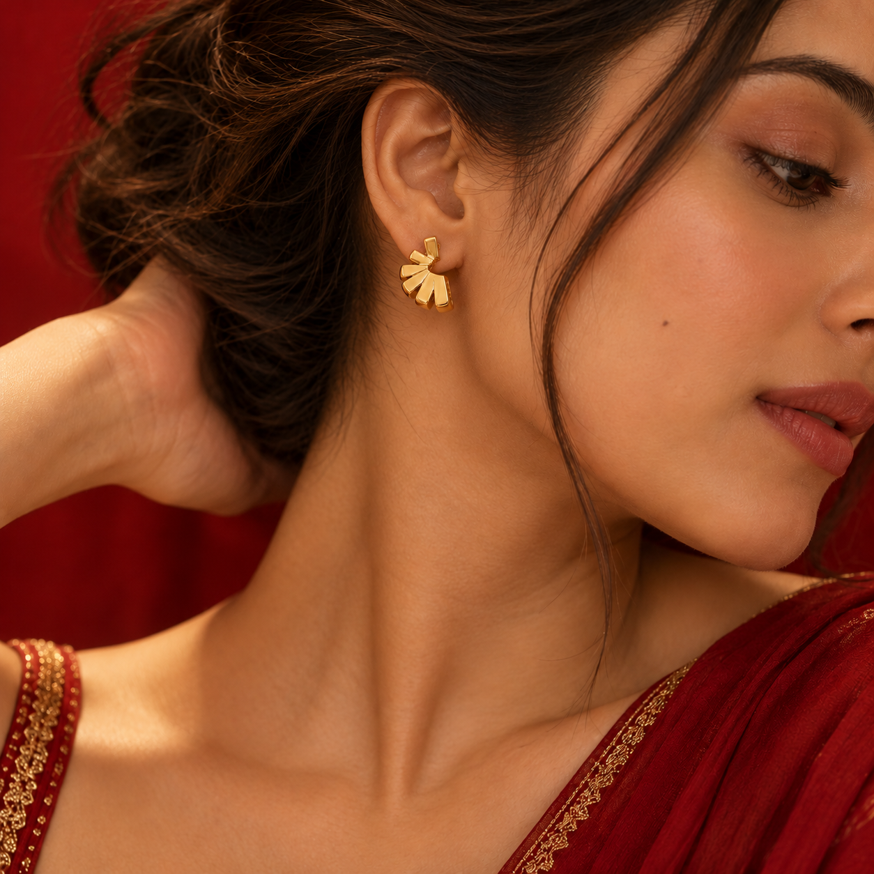 Fan Half Hoop Earrings