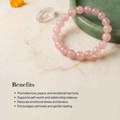 Vrishabha (Taurus) Rashi Bracelet - Rose Quartz