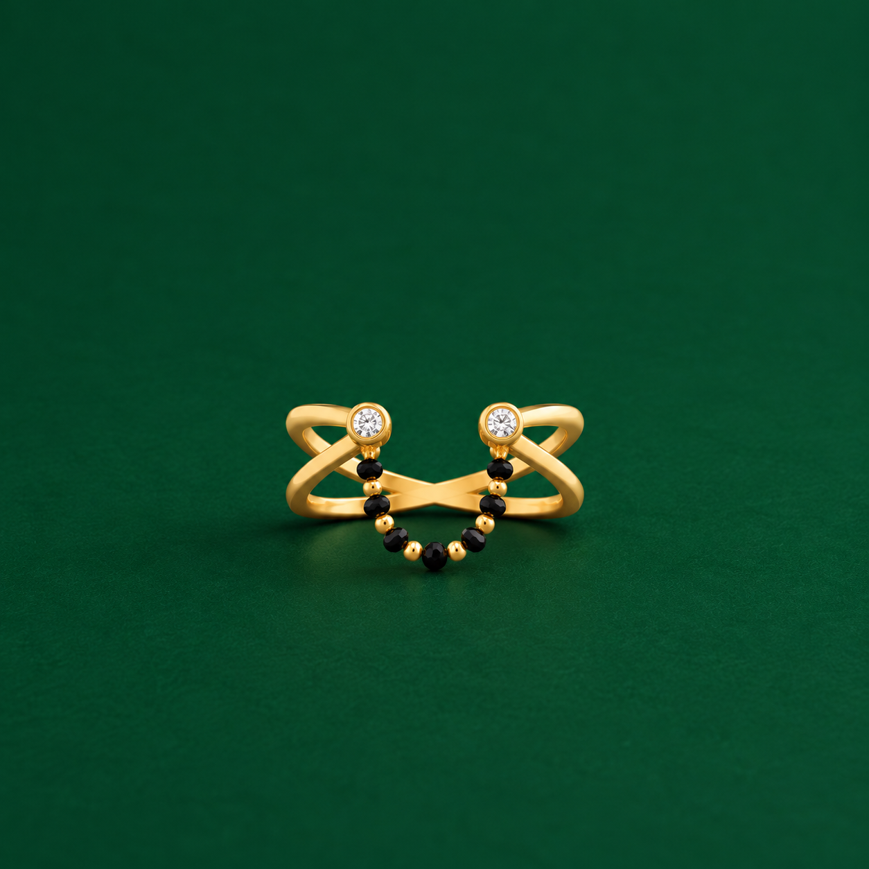 Dainty Mangalsutra Tassel Ring