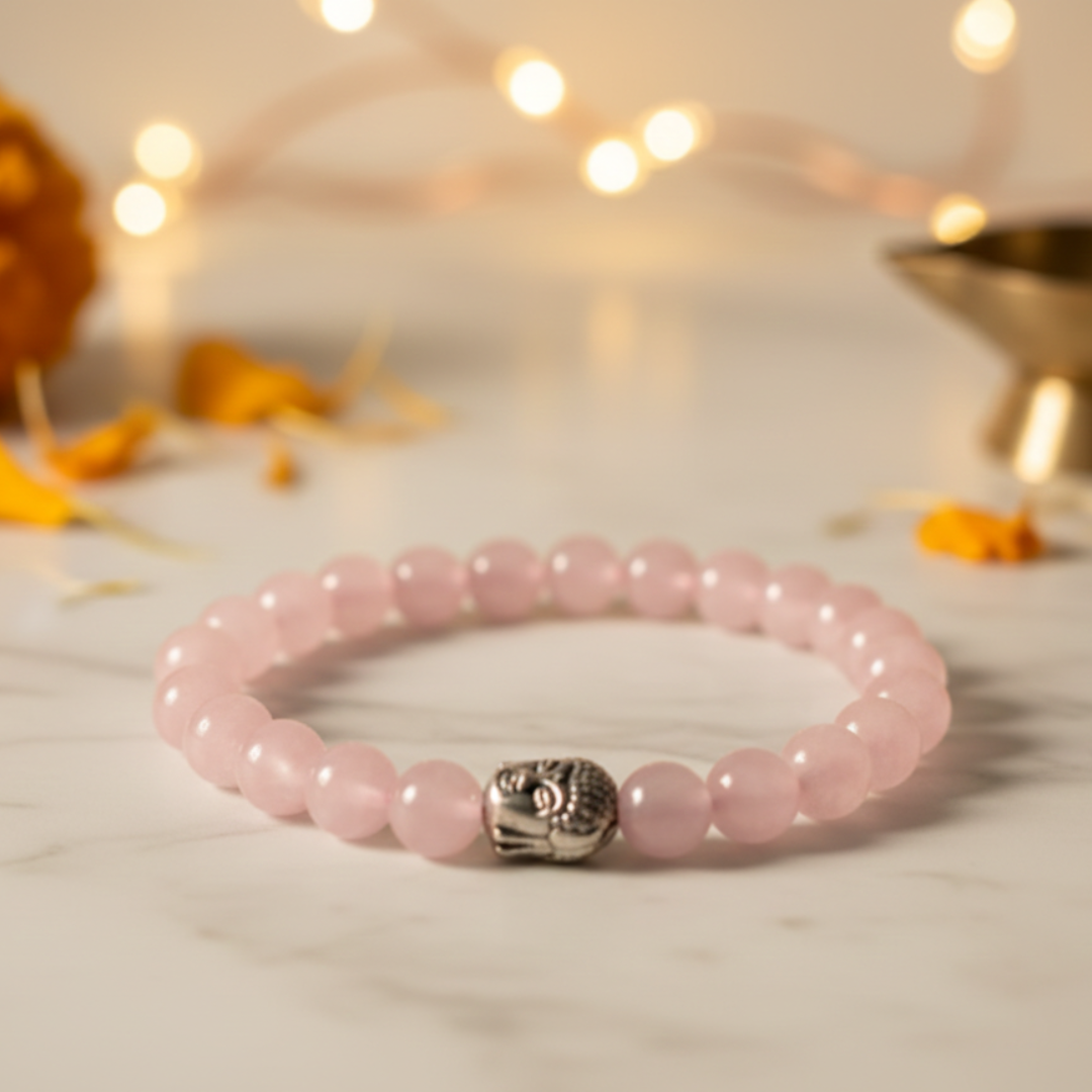 Love Attraction Rose Quartz Buddha Bracelet