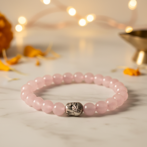 Love Attraction Rose Quartz Buddha Bracelet
