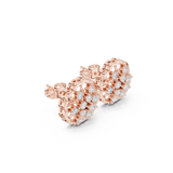Rose Gold Diamond Floral Stud Earrings | Intricate Lattice Design