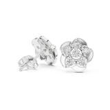 Rose Gold Five-Petal Diamond Flower Stud Earrings