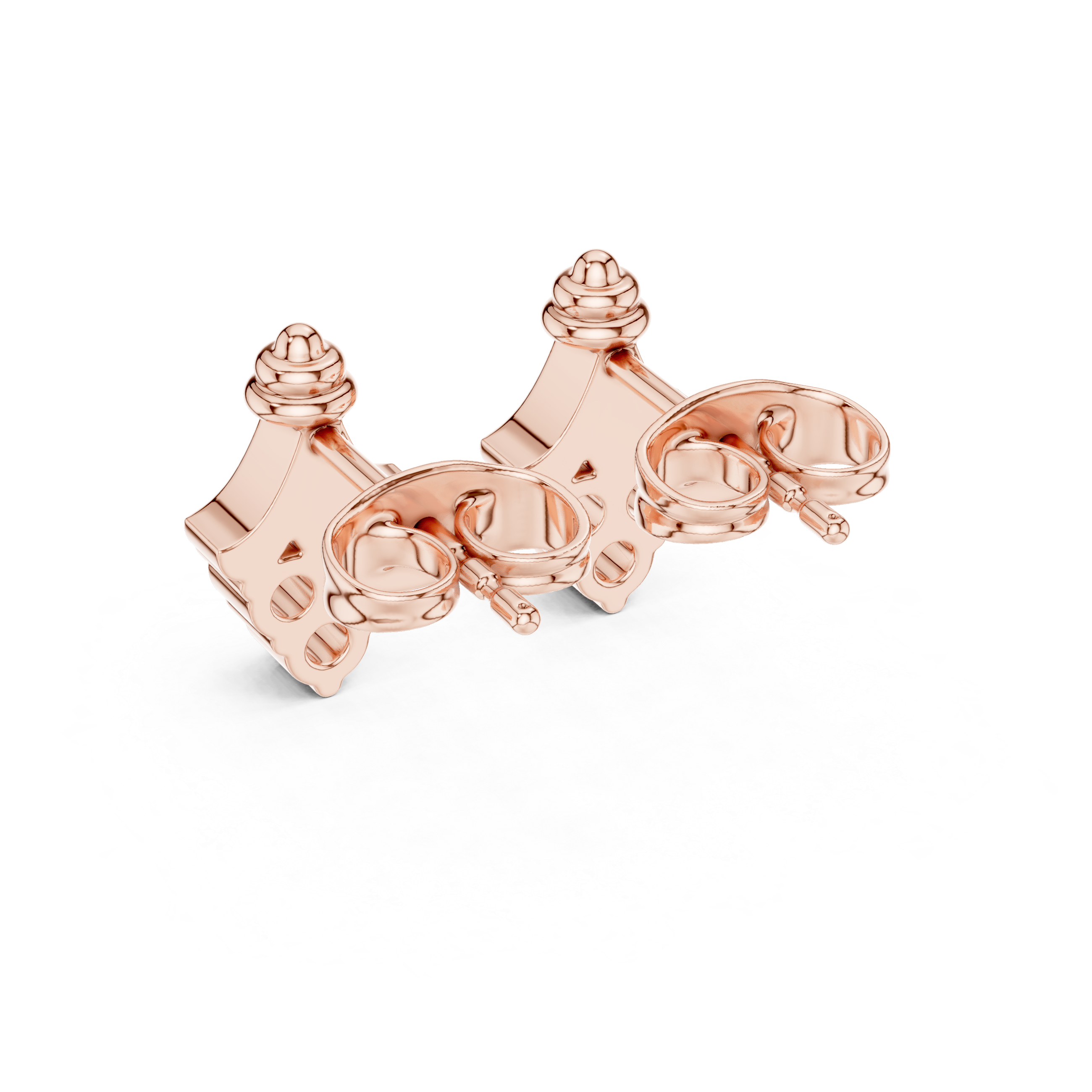 Rose Gold Diamond Cluster Stud Earrings – Vintage Inspired Geometric Earrings