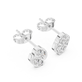 White Gold Diamond Butterfly Stud Earrings – Elegant Nature-Inspired Cluster Earrings
