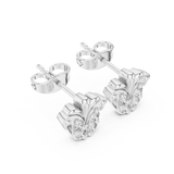 Rose Gold Butterfly Crown Diamond Cluster Stud Earrings