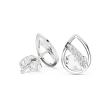Rose Gold Curved Openwork Diamond Channel Stud Earrings