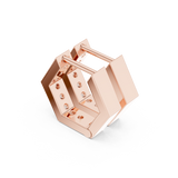 Rose Gold Hexagon Geometric Diamond Hugging Hoop Earrings