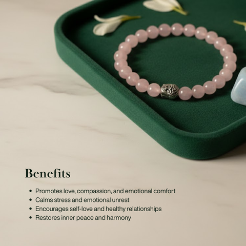 Love Attraction Rose Quartz Buddha Bracelet