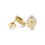 Rose Gold Abstract Curved Loop Diamond Stud Earrings