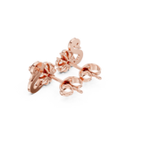 Rose Gold Swan Motif Floral Cluster Diamond Stud Earrings