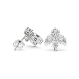 Rose Gold Marquise Leaf Cluster Diamond Stud Earrings