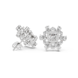 Rose Gold Solitaire Halo & Marquise Cluster Stud Earrings