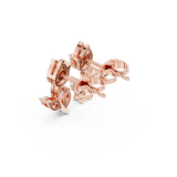 Marquise Diamond Curved Vine Hoop-Style Stud Earrings