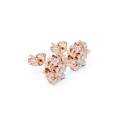 Snowflake Floral Cluster Diamond Stud Earrings