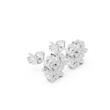 Snowflake Floral Cluster Diamond Stud Earrings