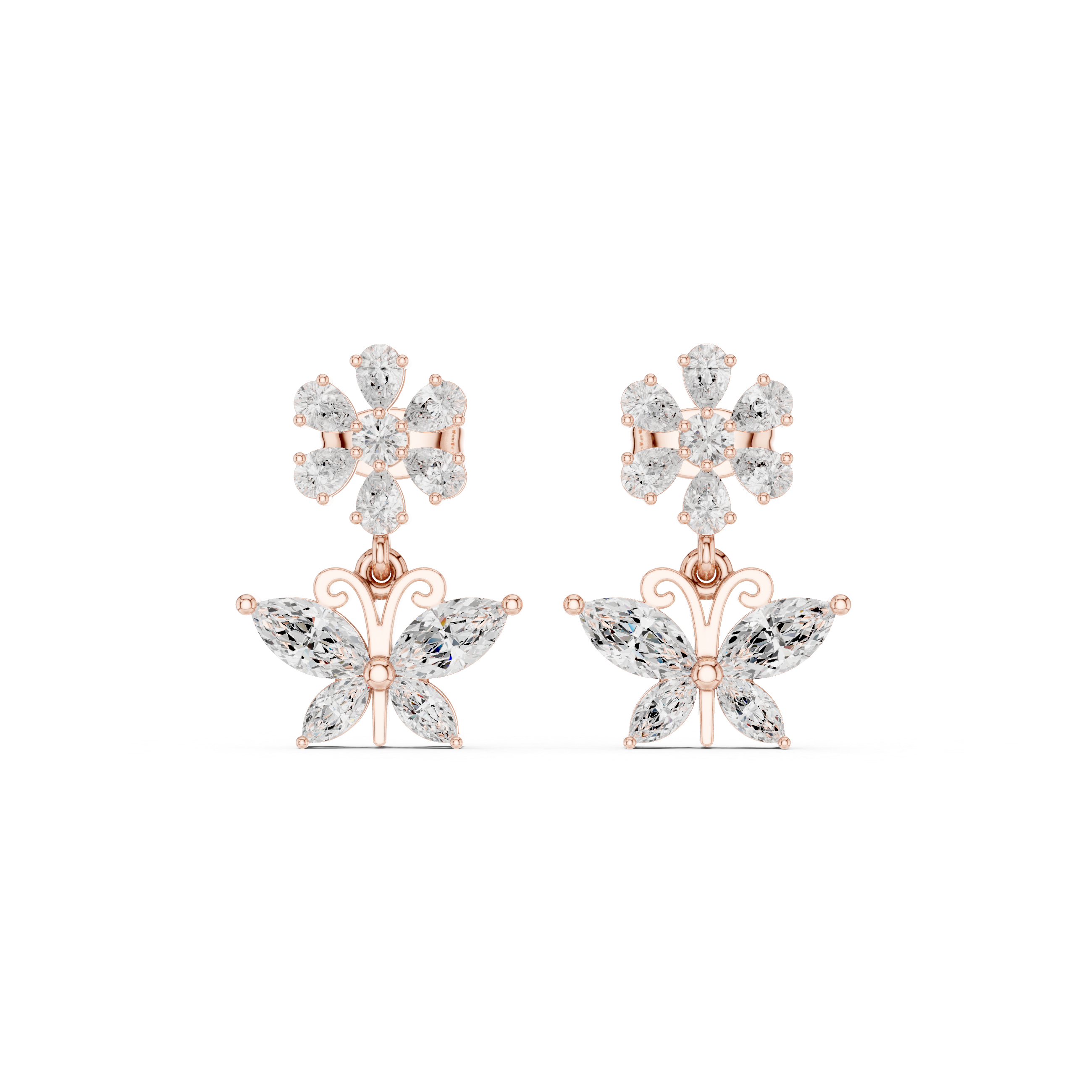Oval Solitaire Geometric Multi-Stone Stud Earrings