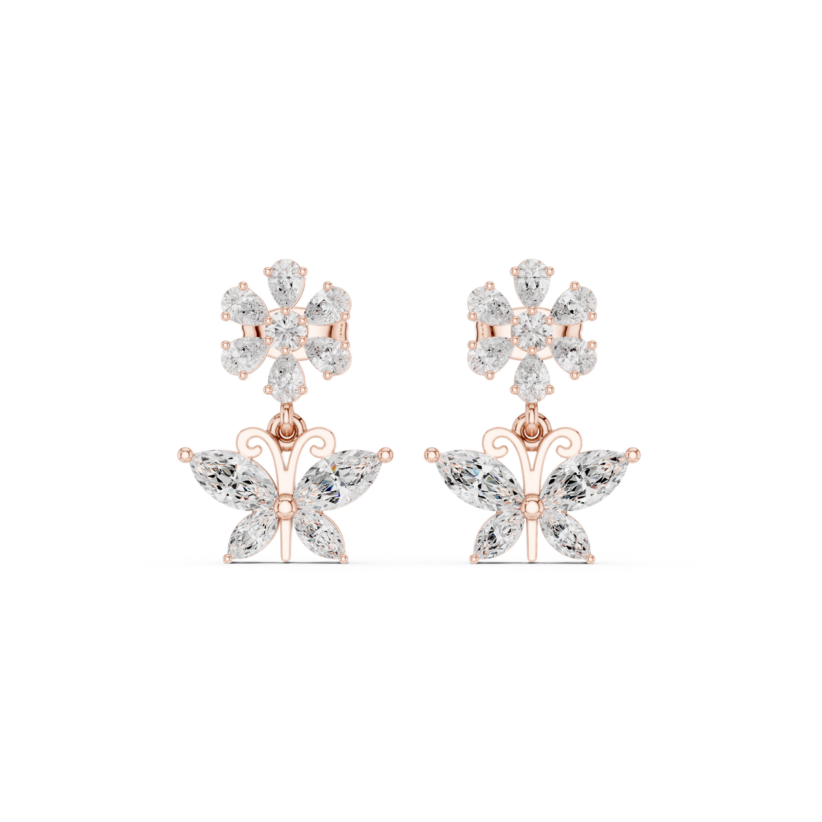 Oval Solitaire Geometric Multi-Stone Stud Earrings