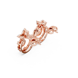 Butterfly Marquise Diamond Hoop Stud Earrings