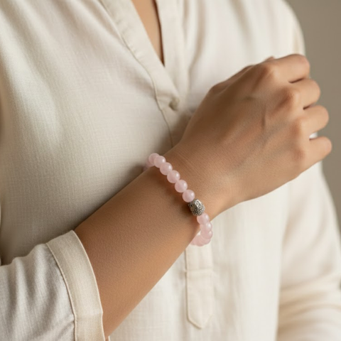 Love Attraction Rose Quartz Buddha Bracelet