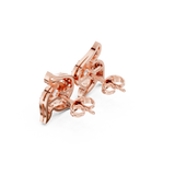 Swirl Flame Solitaire Diamond Stud Earrings