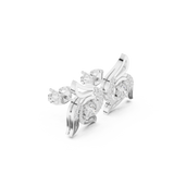 Swirl Flame Solitaire Diamond Stud Earrings