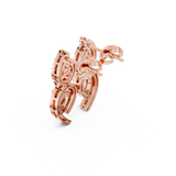 Pear Diamond Curved Wave Drop Earrings