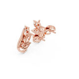Marquise Leaf Cluster Curved Stud Earrings