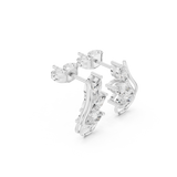 Marquise Leaf Cluster Curved Stud Earrings