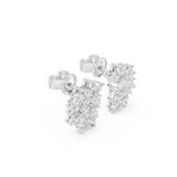 Marquise Diamond Cluster Shield Stud Earrings