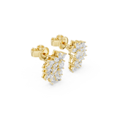 Marquise Diamond Cluster Shield Stud Earrings