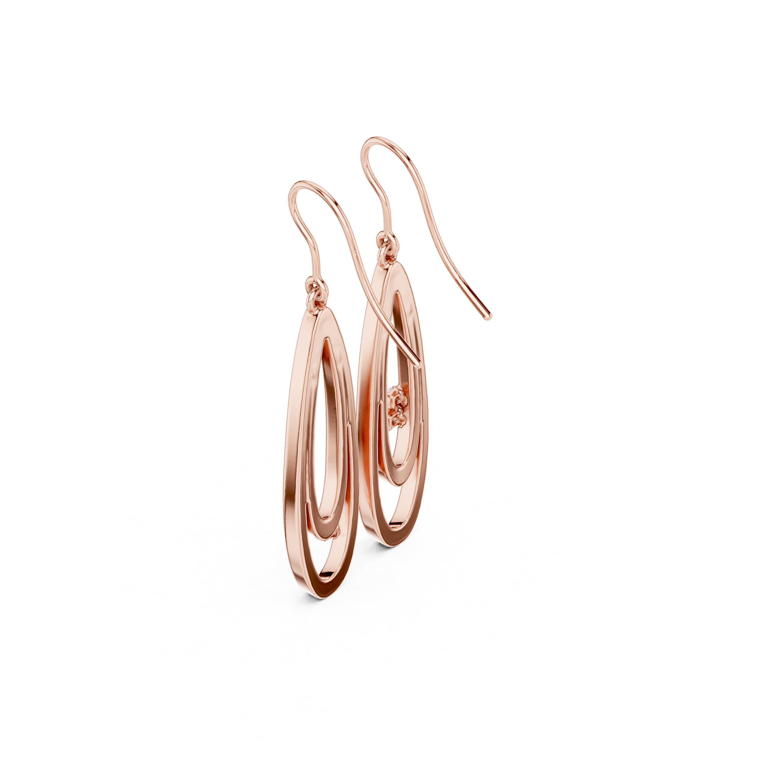 925 Sterling Silver Hollow Teardrop Fish Hook Drop Earrings