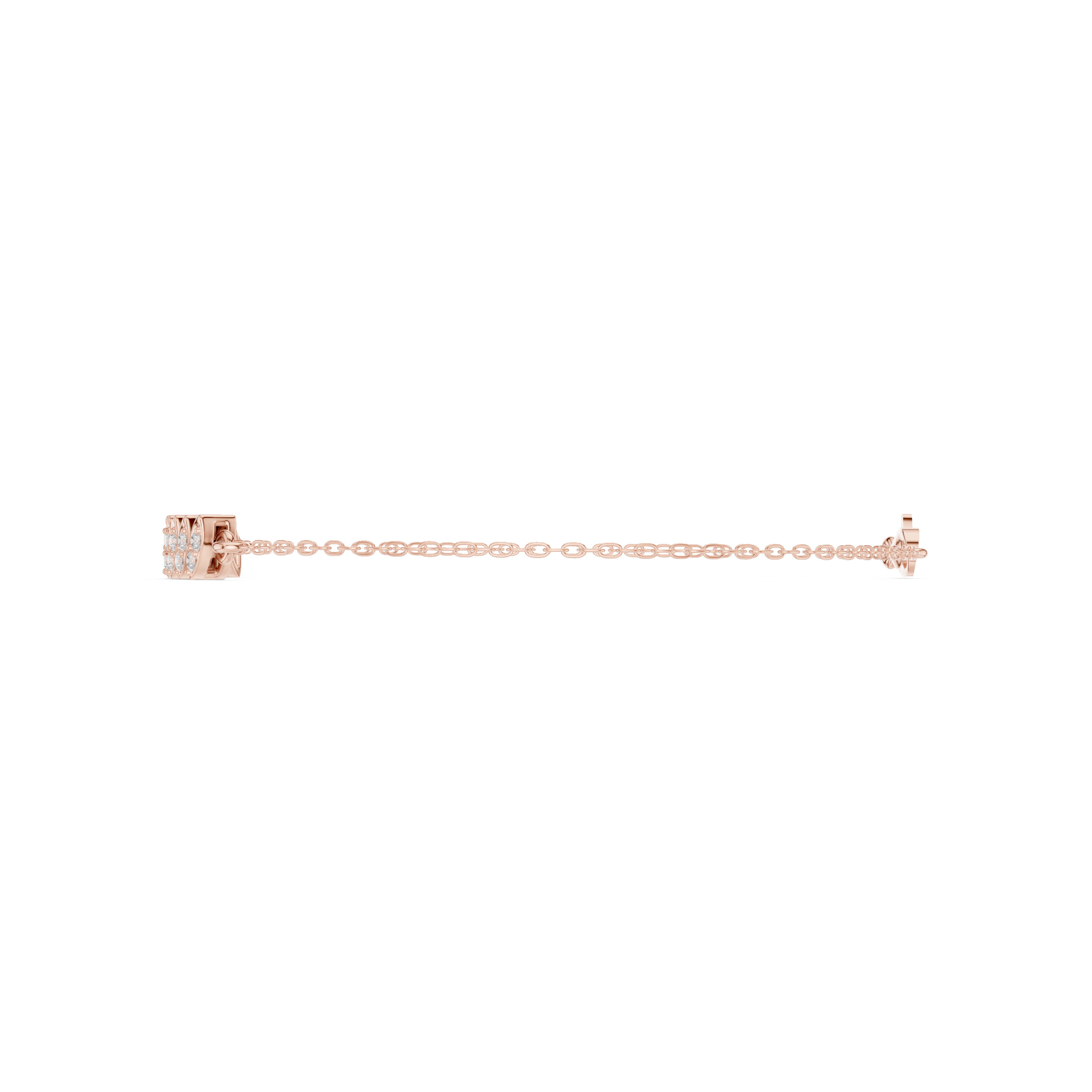 Rose Gold Marquise Cluster Station Diamond Bracelet