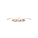 Rose Gold Marquise Cluster Station Diamond Bracelet