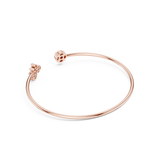 Rose Gold Open Cuff Diamond Solitaire & Cluster Bangle Bracelet