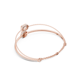 Rose Gold Dual Layer Emerald Cut Solitaire Bangle Bracelet