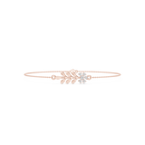 Rose Gold Floral Leaf Vine Diamond Bracelet