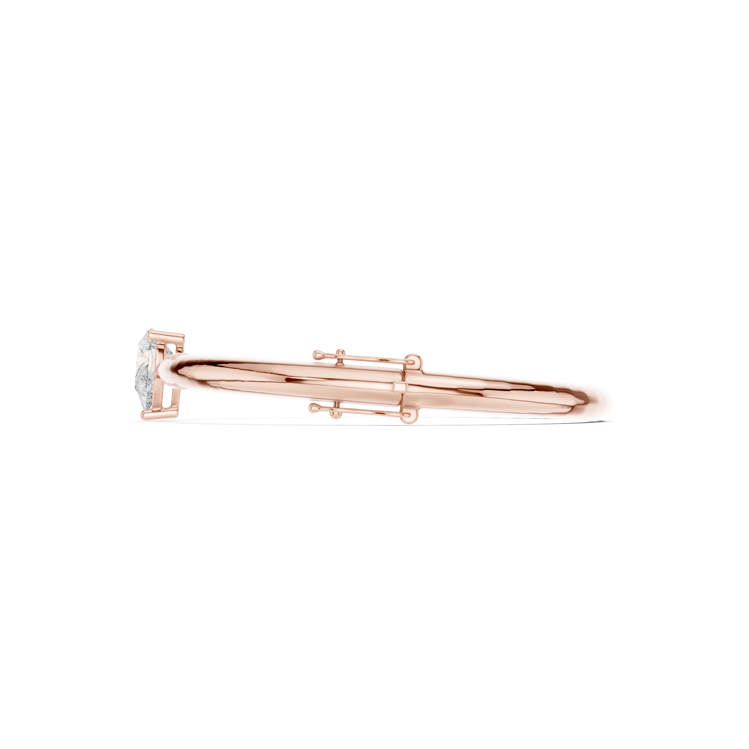 Rose Gold Marquise Cut Solitaire Bangle Bracelet
