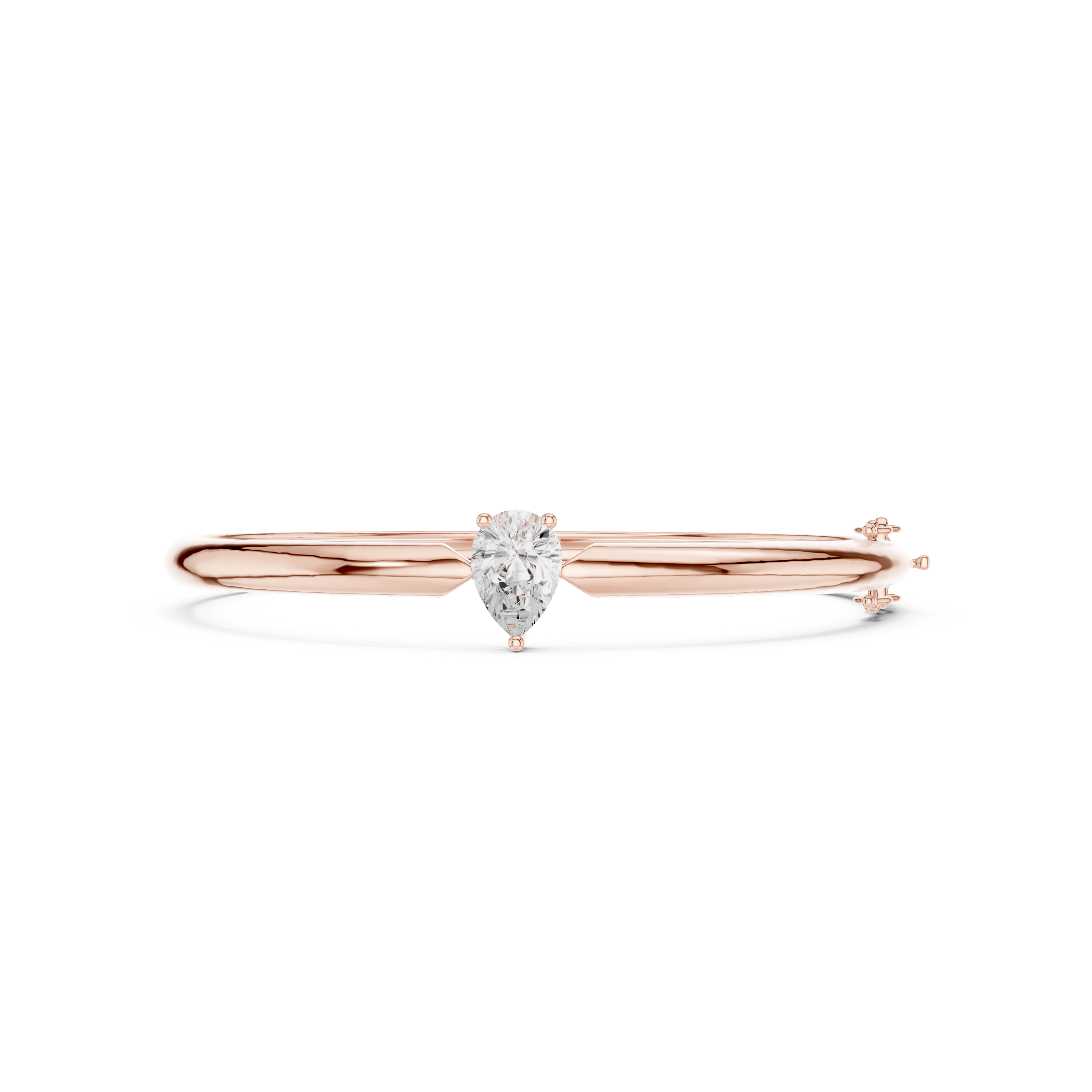 Rose Gold Marquise Cut Solitaire Bangle Bracelet