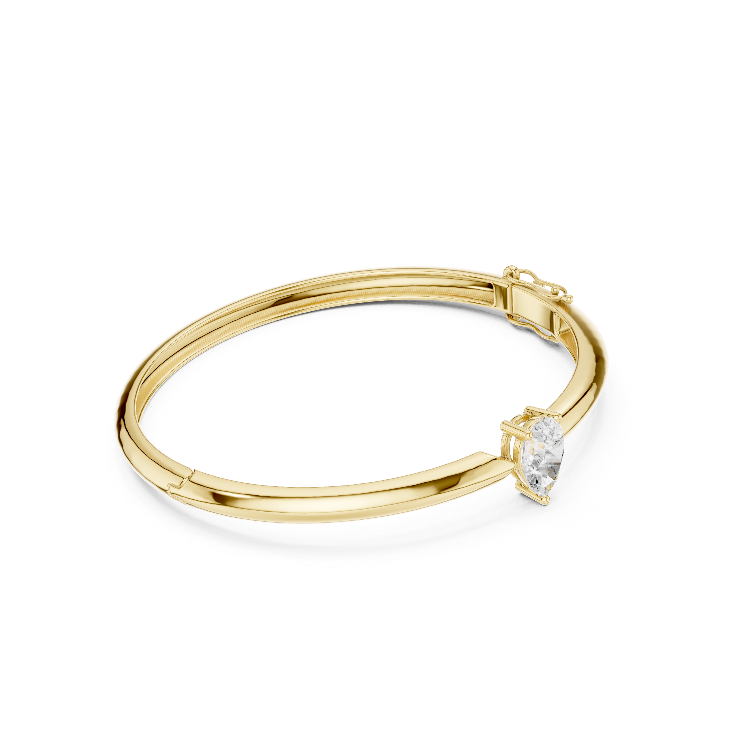 Rose Gold Marquise Cut Solitaire Bangle Bracelet