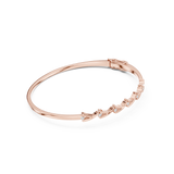 Rose Gold Geometric Chevron Diamond Accent Bangle Bracelet