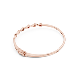 Rose Gold Geometric Chevron Diamond Accent Bangle Bracelet