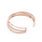Rose Gold Multi-Row Crossover Diamond Cuff Bracelet