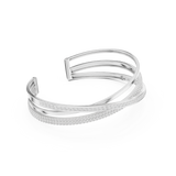 Rose Gold Multi-Row Crossover Diamond Cuff Bracelet