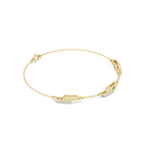 Rose Gold Geometric Bar Station Diamond Chain Bracelet