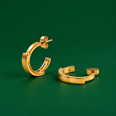 Flat Band Open Hoop Earrings