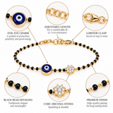 Evil Eye & Floral Diamond Mangalsutra Bracelet