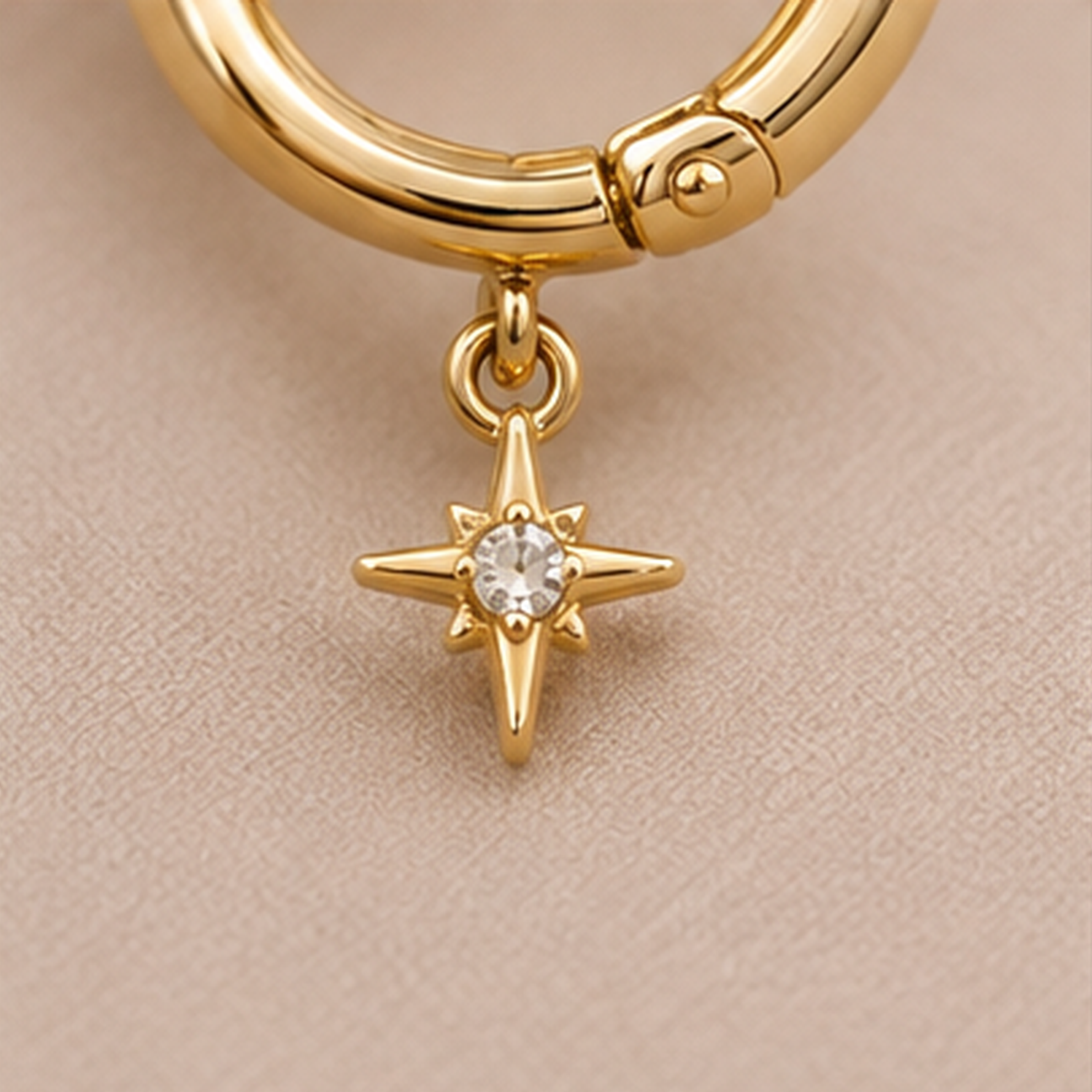 Elegant Golden Star Charm Huggie Earrings