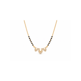 Triple Leaf Petal Diamond Mangalsutra Pendant